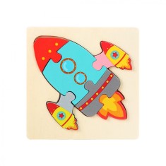 Puzzle Educaționale din lemn &ndash; Forme și Animale Navă spațială