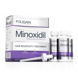 Solutie Foligain Minoxidil 2%, pentru femei, tratament pentru cresterea parului, 3 flacoane + o pipeta
