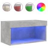 Cumpara ieftin Comoda TV cu lumini LED, gri beton, 60x30x30 cm