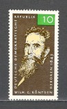 D.D.R.1965 120 ani nastere W.Rontgen-fizician PREMIUL NOBEL SD.173, Nestampilat