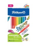 CARIOCA COLORELLA SUPER BRUSH, SET 10 CULORI, VARF TIP PENSULA, Pelikan
