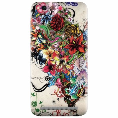 Husa silicon pentru Xiaomi Redmi 4A, Abstract Flowers Tattoo Illustration foto