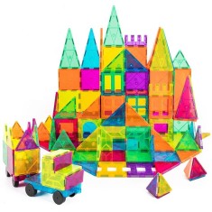 Set de constructie magnetic, MAGNETIC TILES CASTLE, 120 piese