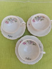 Portelan Schwarzenhammer Bavaria, lot de 3 cesti de cafea