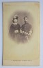 CDV Atelier Romania Bucuresti Bucuresci J. Marie Rue Stirbey Voda 1860-1870 militar cuplu