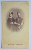 CDV Atelier Romania Bucuresti Bucuresci J. Marie Rue Stirbey Voda 1860-1870 militar cuplu