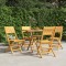 Gossi scaune de gradina pliante, 4 buc., 47x61x90 cm, lemn masiv tec