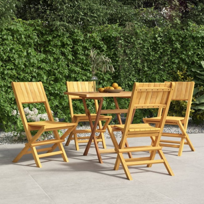 Gossi scaune de gradina pliante, 4 buc., 47x61x90 cm, lemn masiv tec
