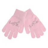 Mănuși roz cu inimă argintie \"Love\" pentru copii 6-10 ani, CMCLASS