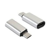 Adaptor type c (mama) to micro usb (tata) cu agatatoare breloc inclusa, argintiu