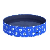 Piscina pentru caini, PVC si panouri din pal, pliabila, albastru, 140x30 cm, ART