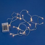 Instalație Lumini Crăciun LED, 20 Becur Warm White, 2.2m, Transparent, Funcționare pe Baterii, Interior, Oem