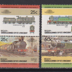 BEQUIA GRENADINES OF ST. VINCENT LOCOMOTIVE MI 62-69 MNH