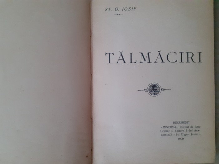 ST.O.IOSIF,TALMACIRI,1909