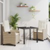 VidaXL Set de masă pentru grădină 3 pcs Bej poliratan 3380393