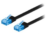 Cablu Patch Cord U/UTP Cat6a Cupru PVC Negru 7m, Goobay