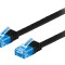 Cablu Patch Cord U/UTP Cat6a Cupru PVC Negru 7m