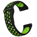 Curea silicon compatibila Huawei Watch GT 2 46mm, telescoape QR, Negru/Verde