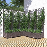 Jardiniera de gradina cu spalier, maro, 120x120x121,5 cm, PP GartenMobel Dekor, vidaXL