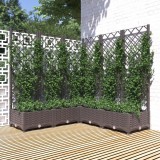 VidaXL Jardinieră de grădină cu spalier, maro, 120x120x121,5 cm, PP
