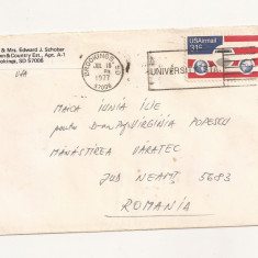 FD11 - Plic Circulat international SUA - Romania , 1977