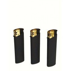 Set 3 Brichete Black Rubber Gold Cap