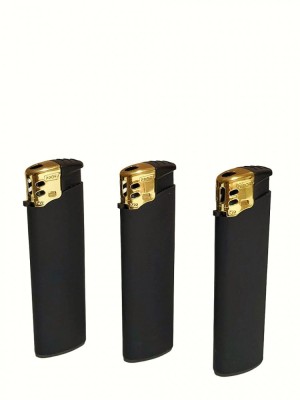 Set 3 Brichete Black Rubber Gold Cap foto