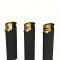 Set 3 Brichete Black Rubber Gold Cap
