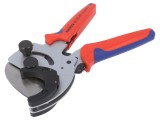 Foarfece Țevi Plastic 26-40mm M&acirc;nere Bicomponente 210mm, KNIPEX