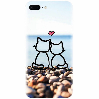 Husa silicon pentru Apple Iphone 8 Plus, In Love Cats foto