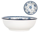 Cumpara ieftin Set 2 boluri ceramica alba gri albastra 19x7 cm, 750 ml