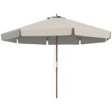 Outsunny Umbrelă de Grădină cu Corzi, Deschidere Reglabilă și Orificii de Ventilație, &Oslash;325x250 cm, Gri | Aosom Romania