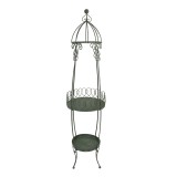 Suport ghivece flori metal verde maro 42x162 cm