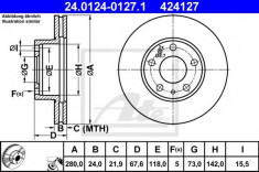 Disc frana FIAT DUCATO bus (244) (2002 - 2016) ATE 24.0124-0127.1 foto