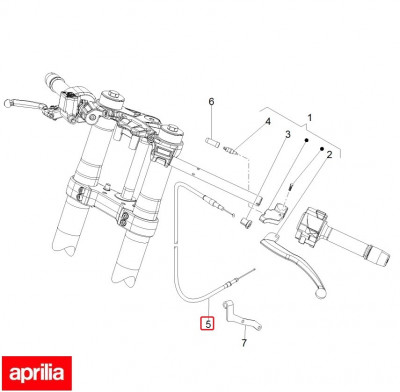 Cablu ambreiaj (schimbator) original Aprilia RS 125 ABS (21-23) - RS 125 GP Replica (21-23) 4T LC 125cc foto