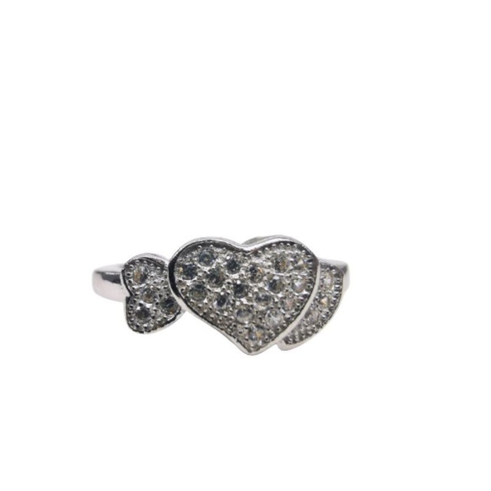 Inel, jolie silver, argint 925 inimi cu pietre m 49