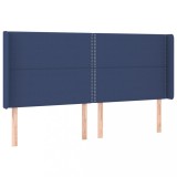 Cumpara ieftin Tablie de pat cu aripioare, albastru, 203x16x118/128 cm, textil