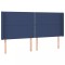 Tablie de pat cu aripioare, albastru, 203x16x118/128 cm, textil