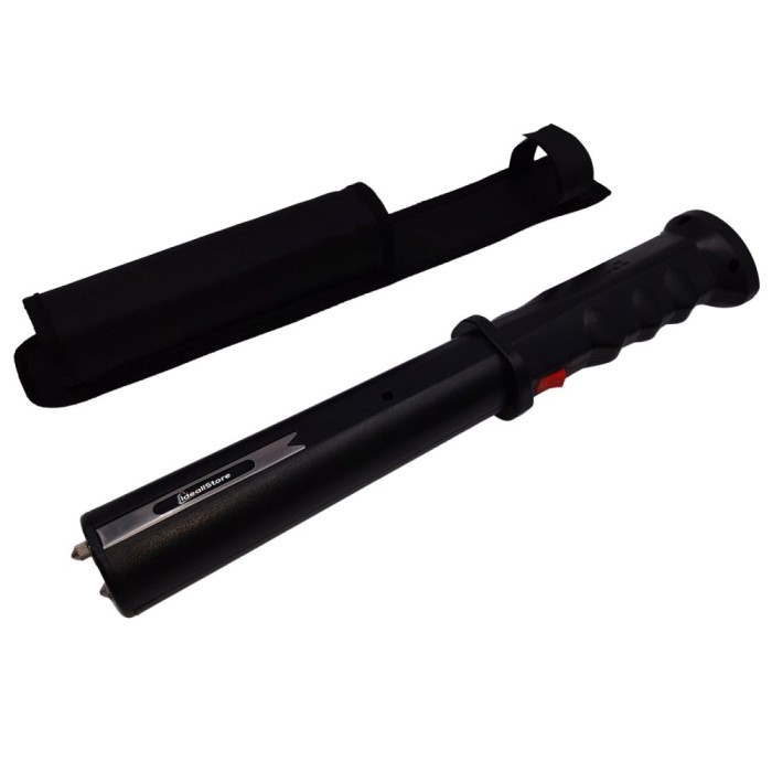 Baston cu electrosoc si lanterna IdeallStore&reg;. Unit TW-809, plastic, 33.5 cm, negru, husa inclusa