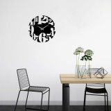 Ceas de perete, Metal Wall Clock 1, Metal, Dimensiune: 48 x 48 cm, Negru, Tanelorn