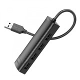 Hub USB Hoco HB41, Multiport, USB-A la 4 x USB-A 2.0, 4 in 1, 20cm, Negru