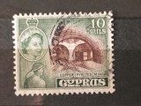 Timbru Cipru 1955 - Perioada Elisabeta a II-a, Mină de Pirite de Cupru 10 Mils - Ștampilat -A70