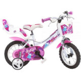 Bicicleta copii Dino Bikes 12&#039; Fairy alb si roz