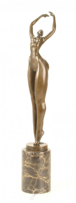 Nud- statueta moderna din bronz pe un soclu din marmura SL-101