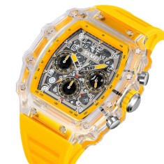 Ceas Barbati SKMEI 2305 Galben , Functii Multiple, Design Fashion, Cronometru, Alarma, Rezistent la Apa 5ATM
