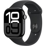 Apple Watch 10 GPS, Carcasa Jet Black Aluminium Case 46mm, Black Sport Band - S/M