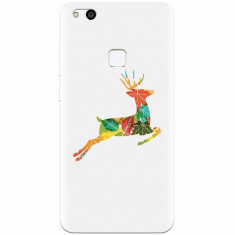 Husa silicon pentru Huawei P10 Lite, Colorful Reindeer Jump Illustration