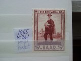 1955-Saarland-Mi361- MNH-Perfect, Nestampilat