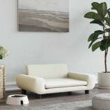 VidaXL Pat de c&acirc;ini, crem, 70x45x33 cm, catifea