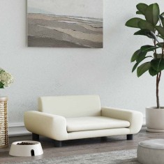vidaXL Pat de c&acirc;ini, crem, 70x45x33 cm, catifea